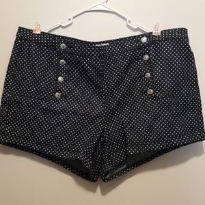 Navy Polkadot Denim Sailor Shorts